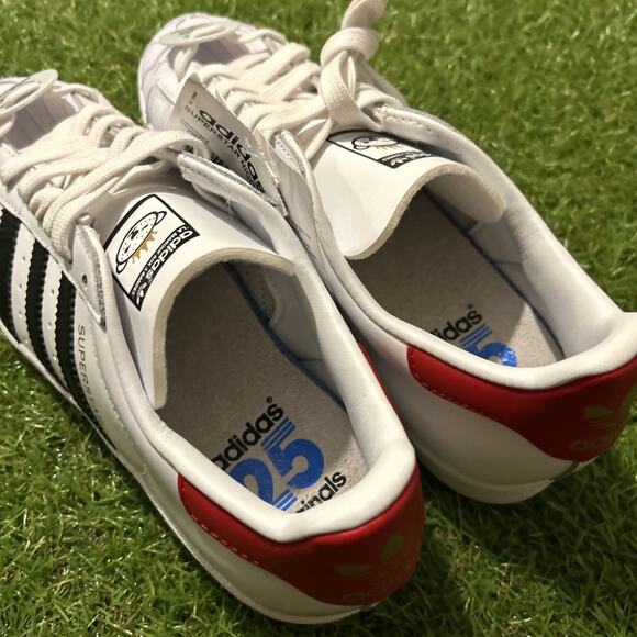 Size 7.5 - Nigo x adidas Superstar Bearfoot White Scarlet Men’s Shoes New! main image 6